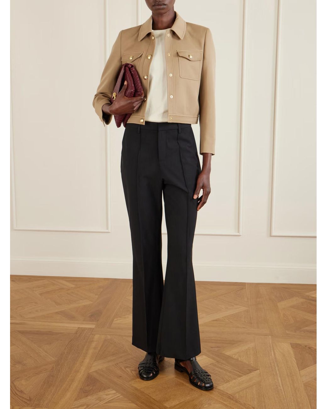 Nili Lotan Natural Edna Wool Gabardine Jacket