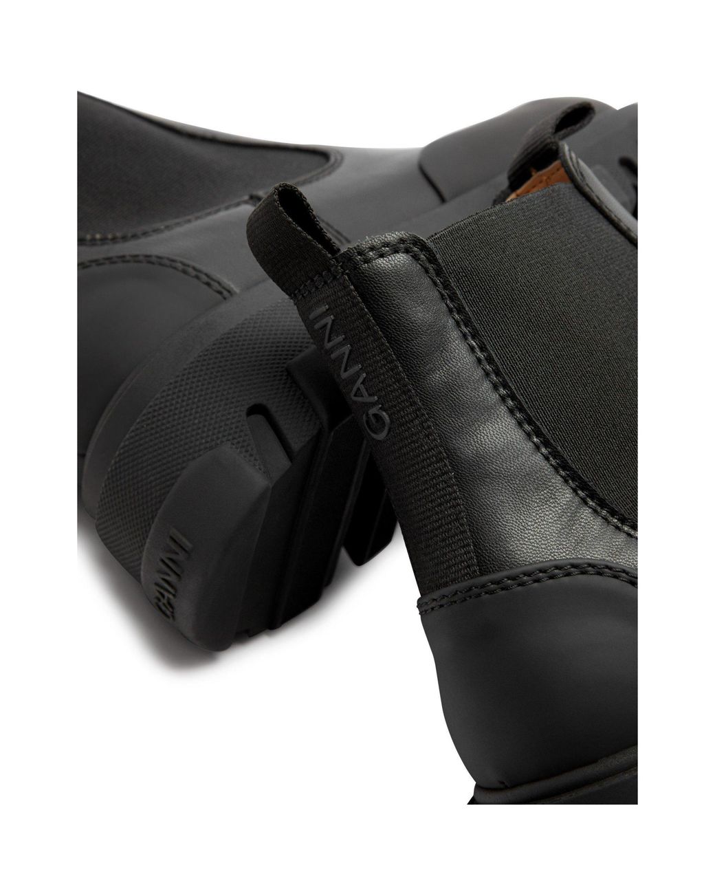 Ganni Black Thick-Soled Chelsea Ankle Boots