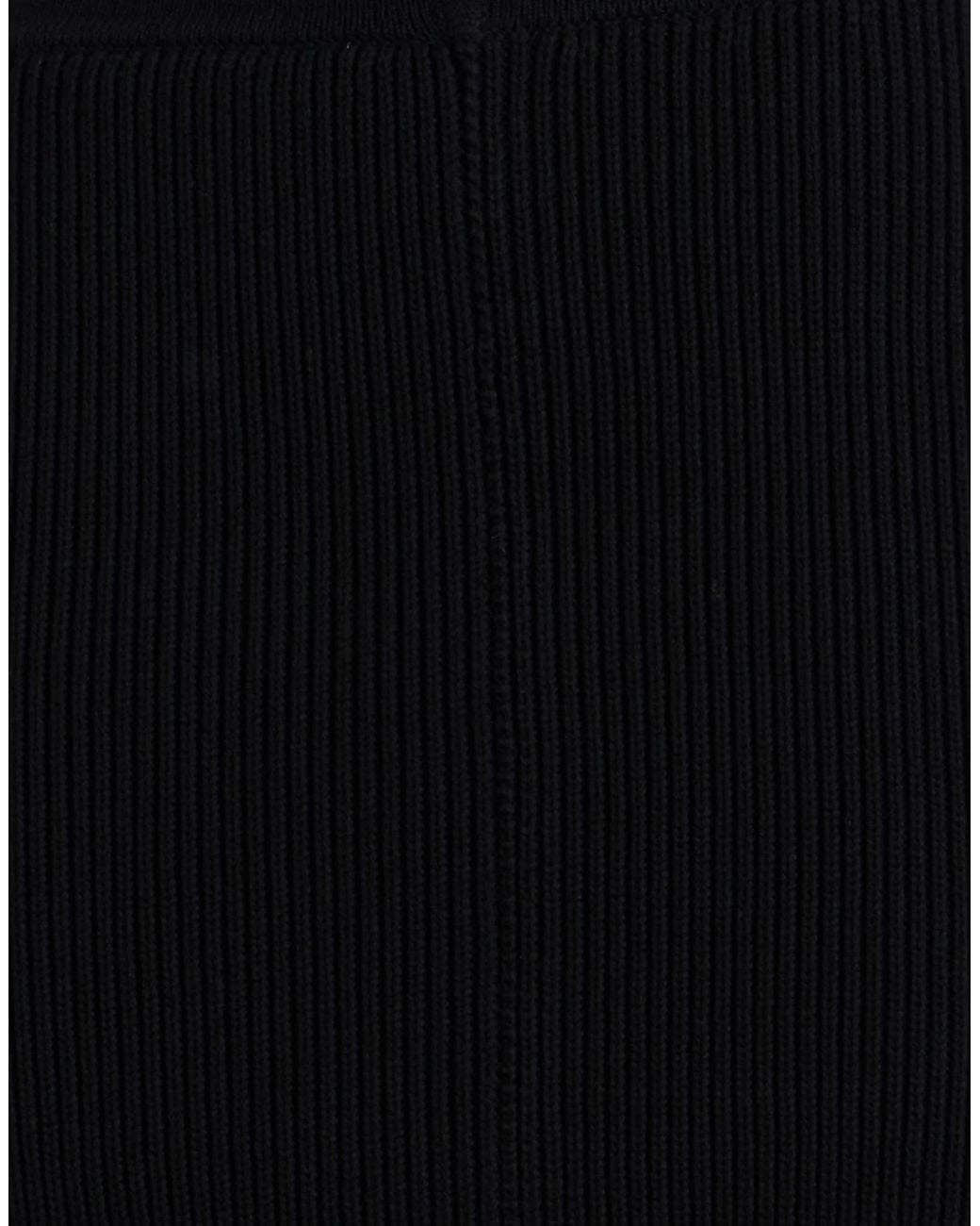Rick Owens Black Wool Knit Midi Skirt