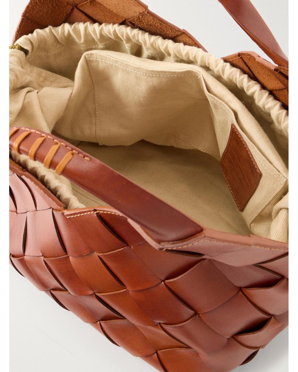 Dragon Diffusion Brown Woven Leather Tote