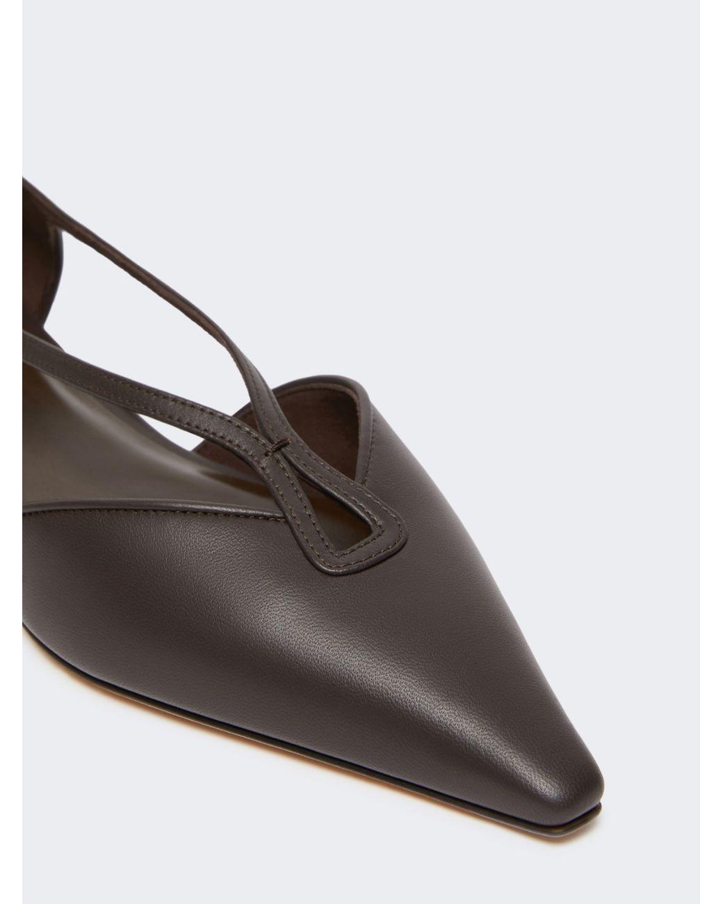 Max Mara Brown Nappa Leather Ballet Flats