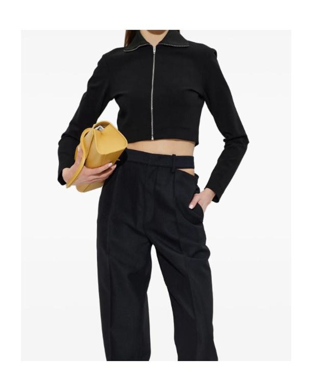Jil Sander Black Zipped Cropped Jacket
