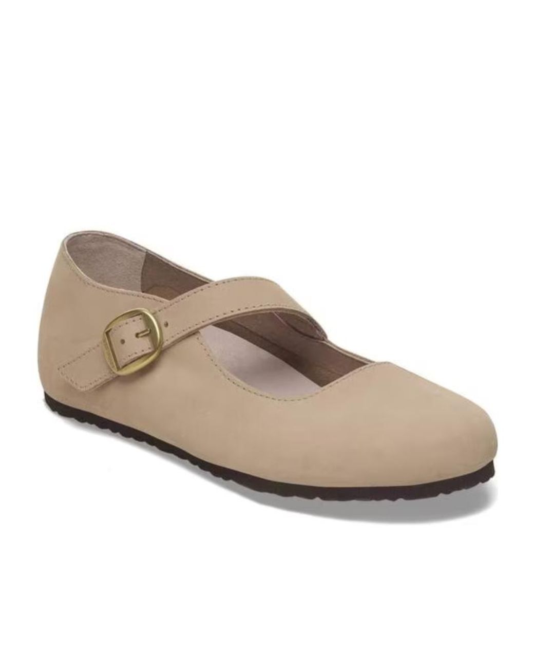 Birkenstock Natural Tracy Buckle-Strap Ballet Flats