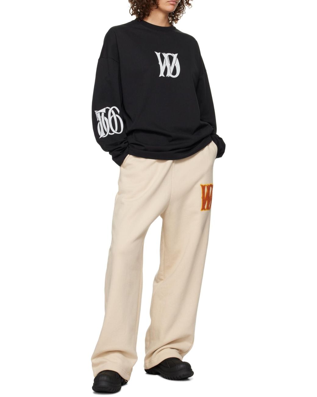 we11done Black Logo Print T-Shirt