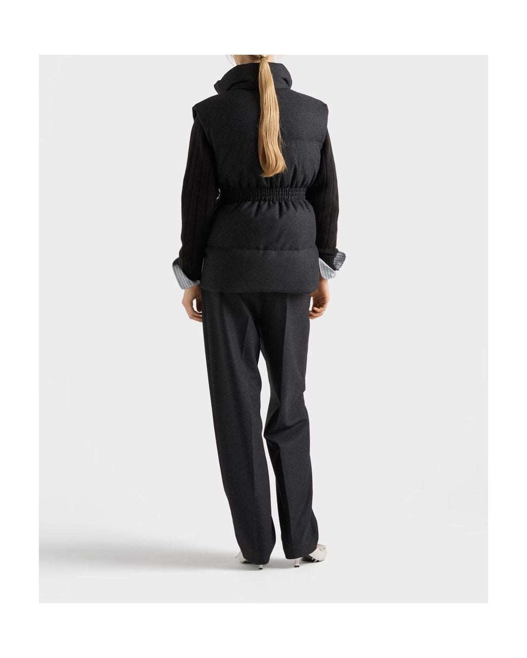 Prada Black Re-Wool Down Vest