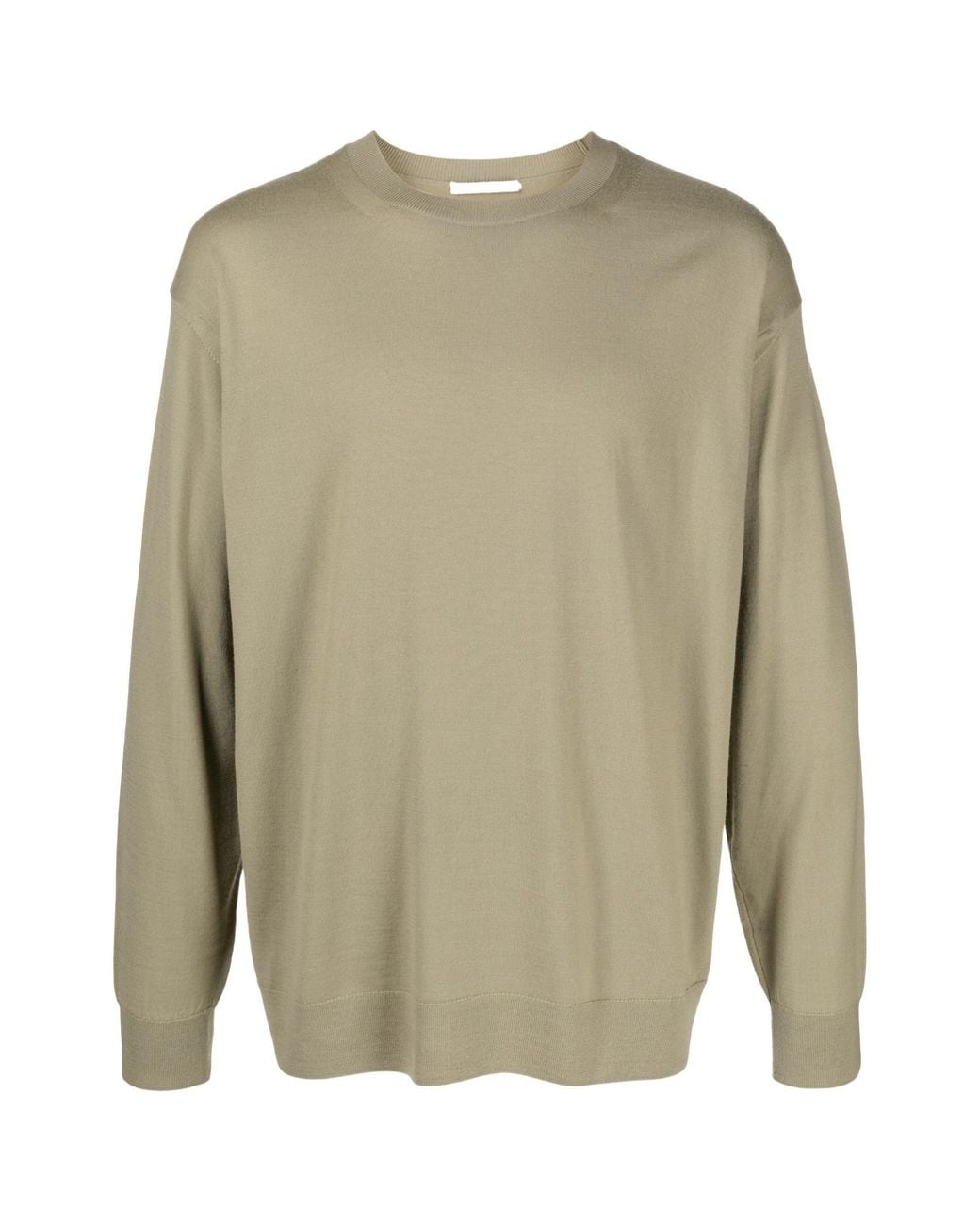 Auralee Green Crew-Neck Wool Jumper for men