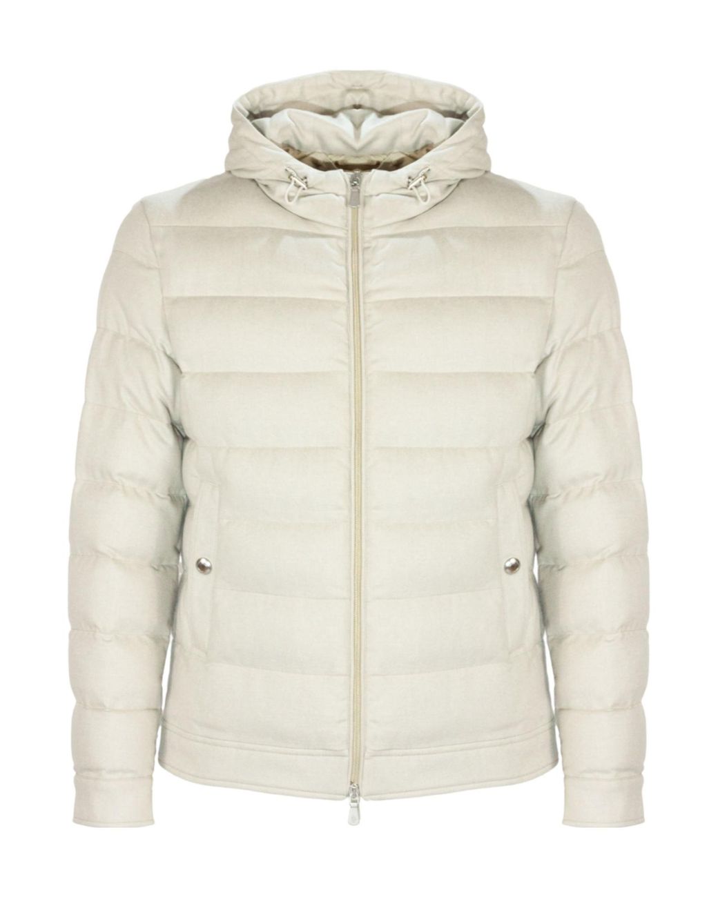 Eleventy White Quilted Hooded Jacket for men