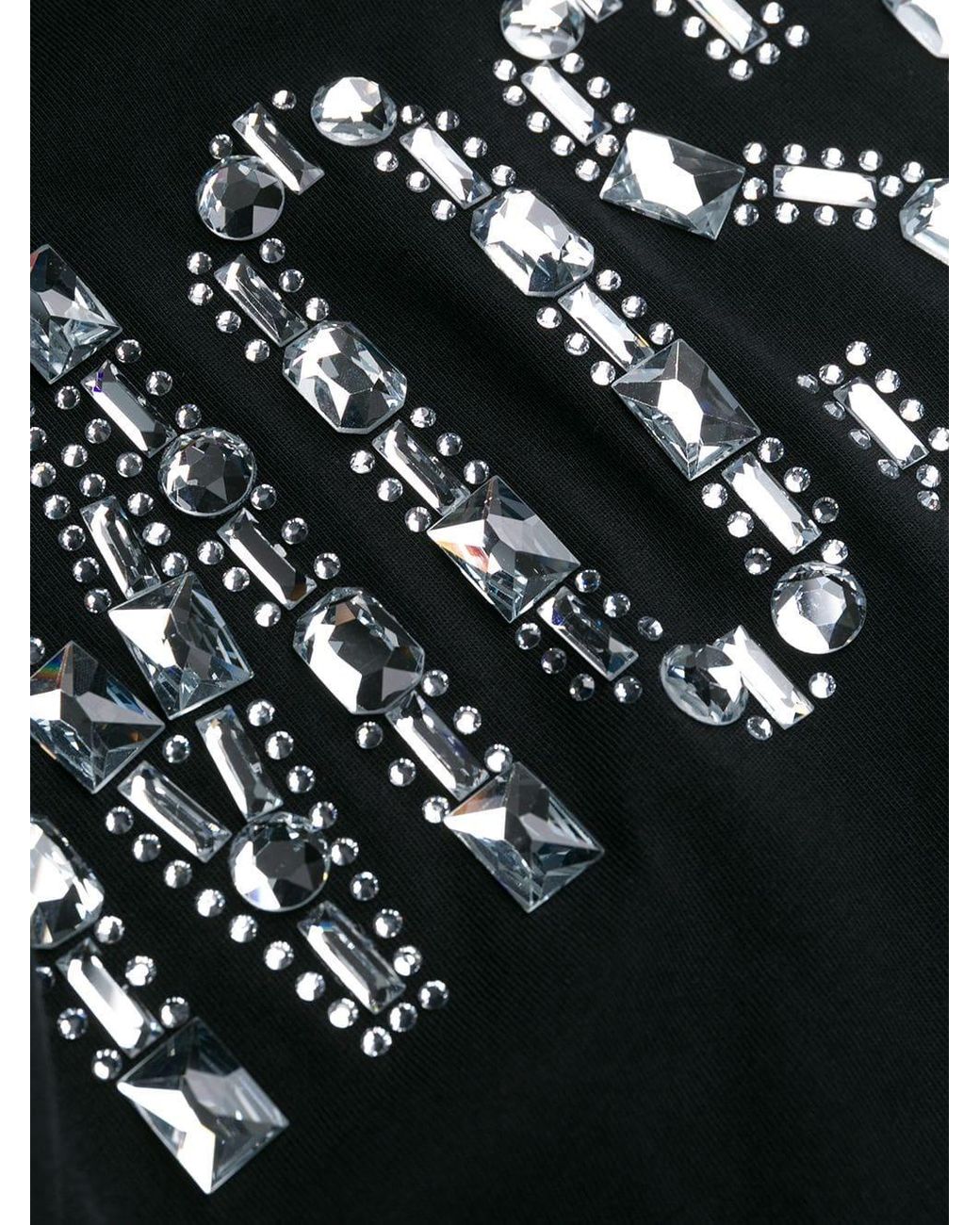 Moschino Black Logo Rhinestone T-Shirt