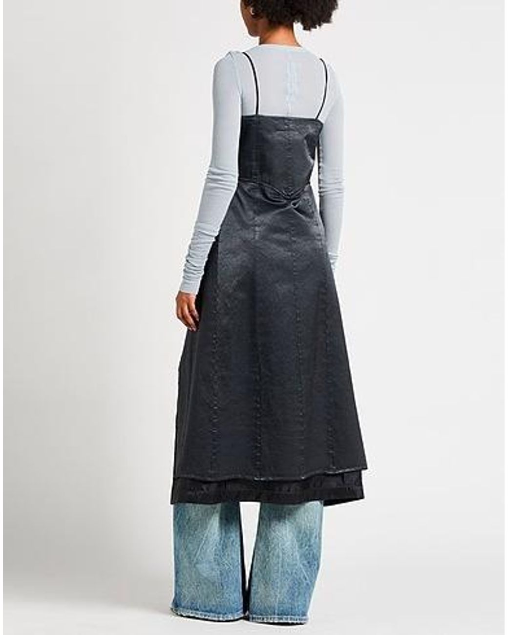 MM6 by Maison Margiela Black Sleeveless Satin Dress