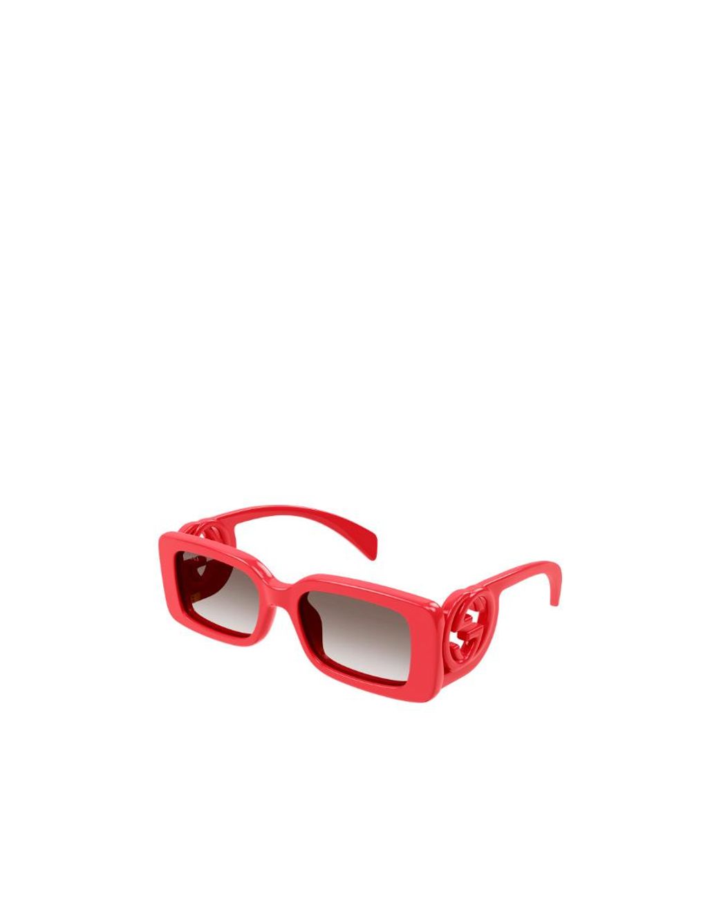 Gucci Red Eyewear Rectangular Frame Sunglasses