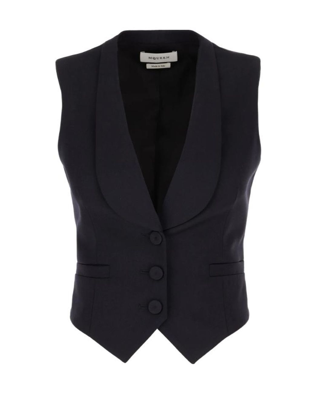 McQueen Black Buttoned Vest