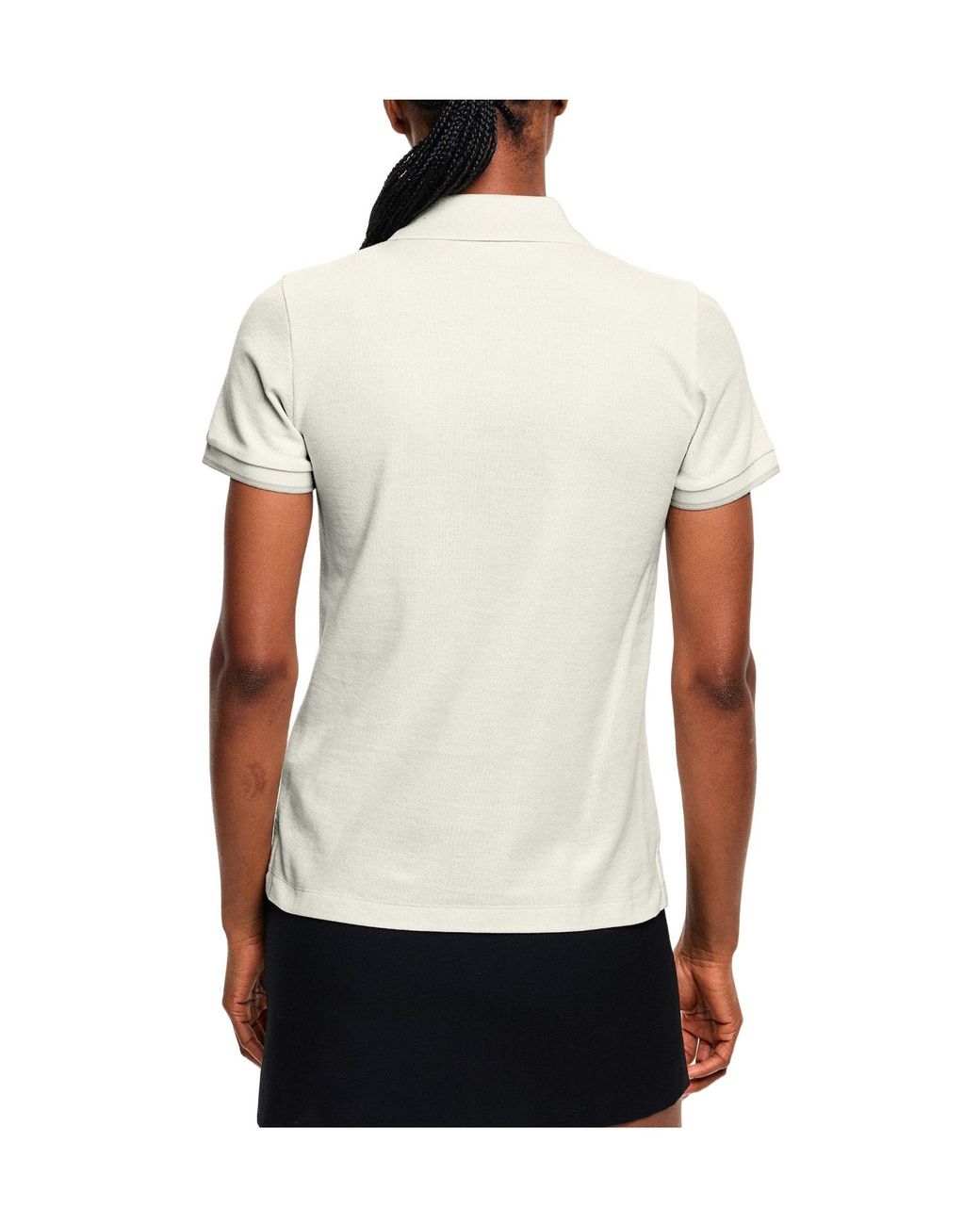 Moncler White Off- Short-Sleeved Polo Shirt