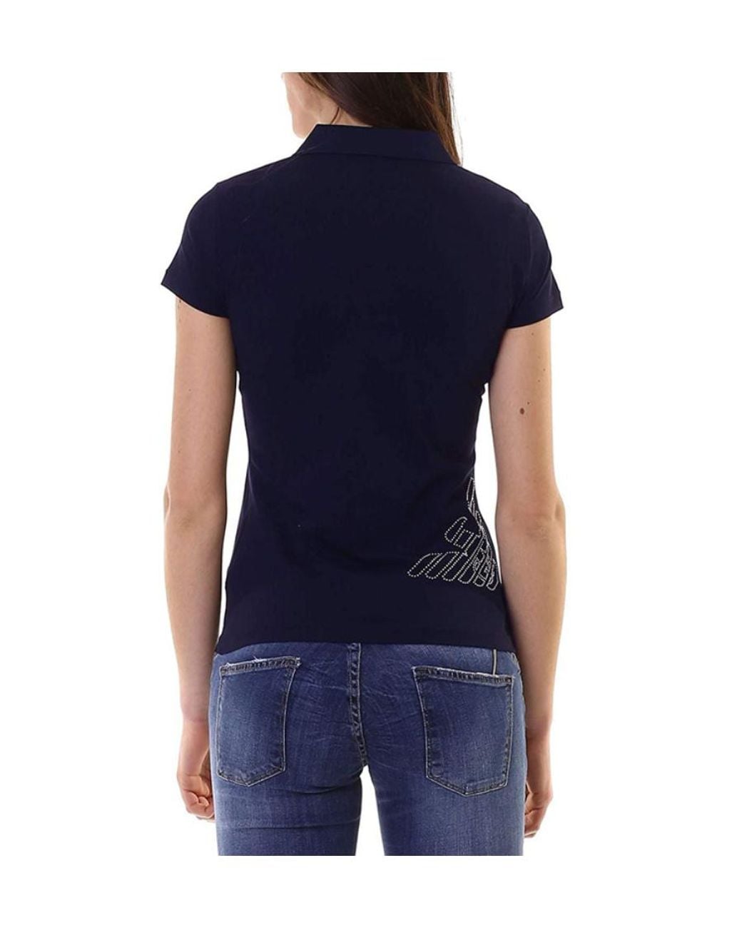 EA7 Blue Logo Short-Sleeved Polo Shirt