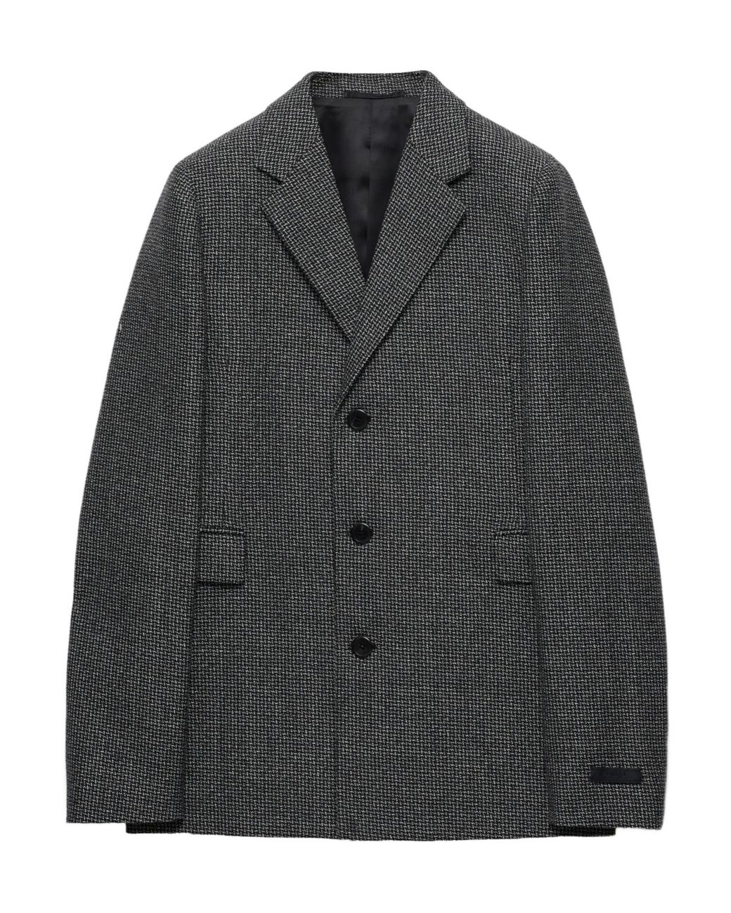 Prada Gray Single-Breasted Wool Jacket for men