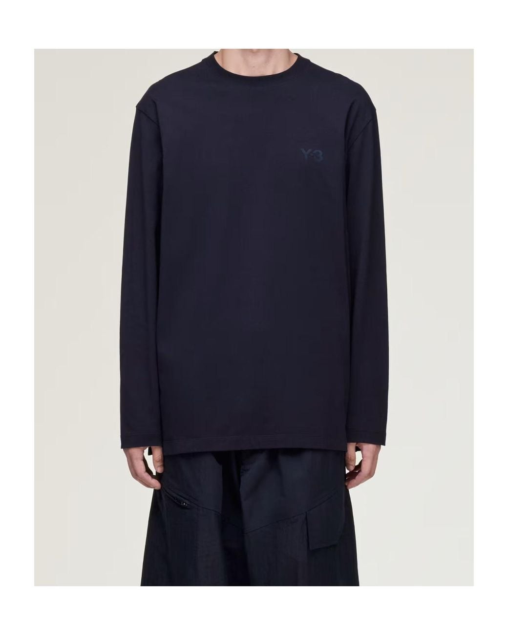 Y-3 Blue Logo Printed Crewneck T-Shirt for men