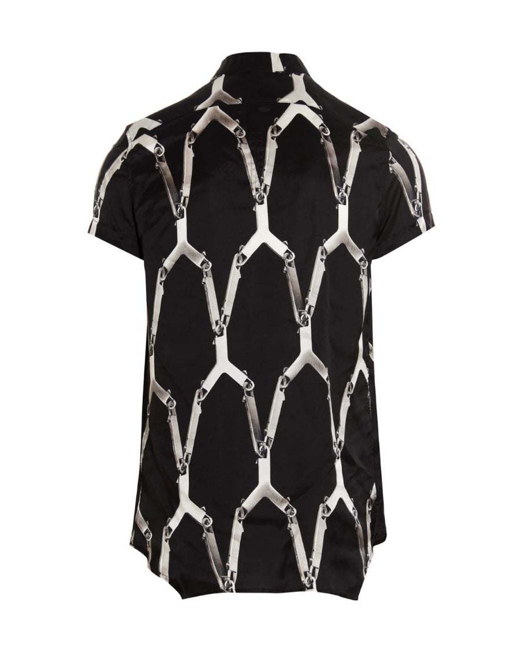 Rick Owens Black Printed Button Shirt for men