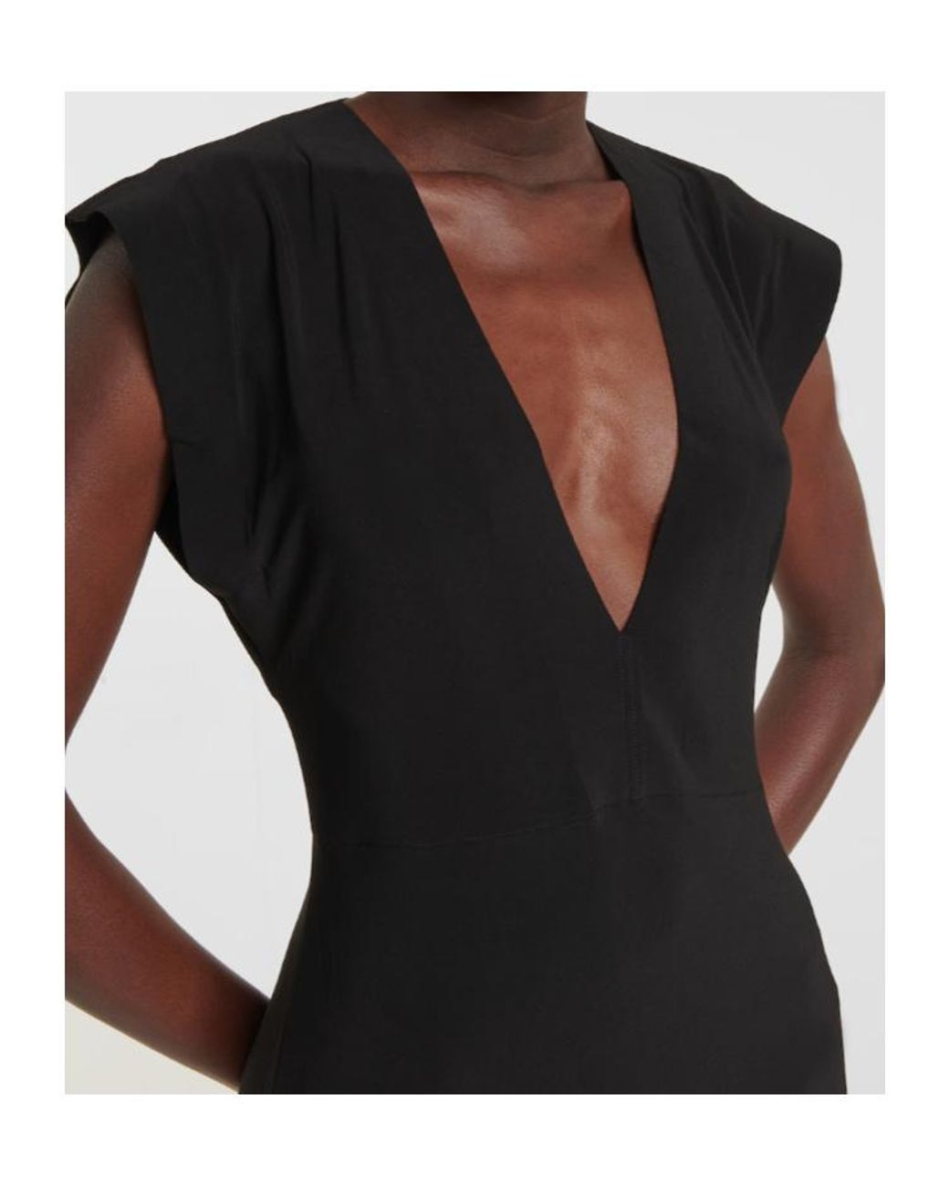 Norma Kamali Black V-Neck Maxi Gown