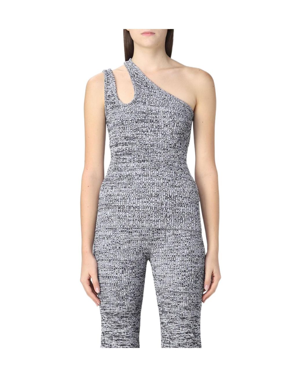REMAIN Birger Blue Cut-Out One-Shoulder Top