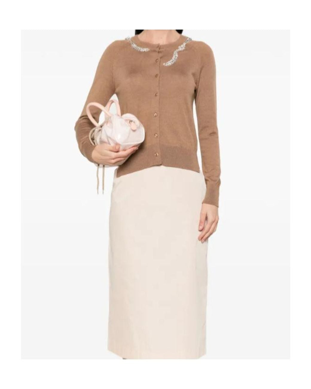 Simone Rocha Brown Crew Neck Long-Sleeved Sweater