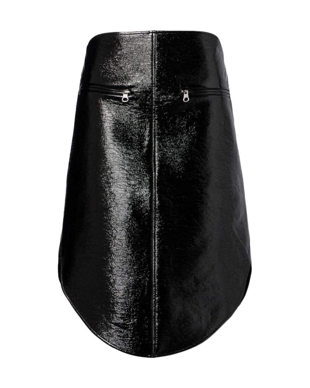 Courreges Black Asymmetric Midi Skirt