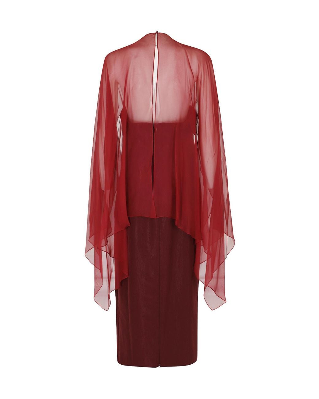 Alberta Ferretti Red Long-Sleeved Dress