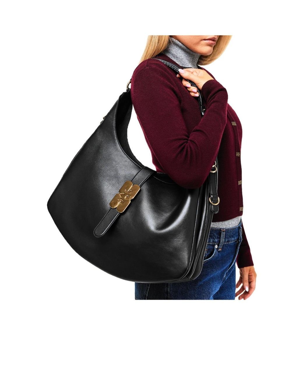 Ganni Black Simple Single-Shoulder Bag
