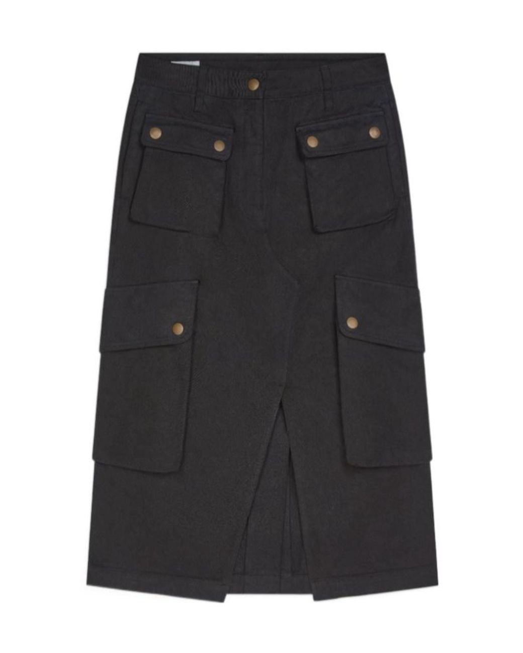 Dries Van Noten Black Sersy Cargo Midi Skirt