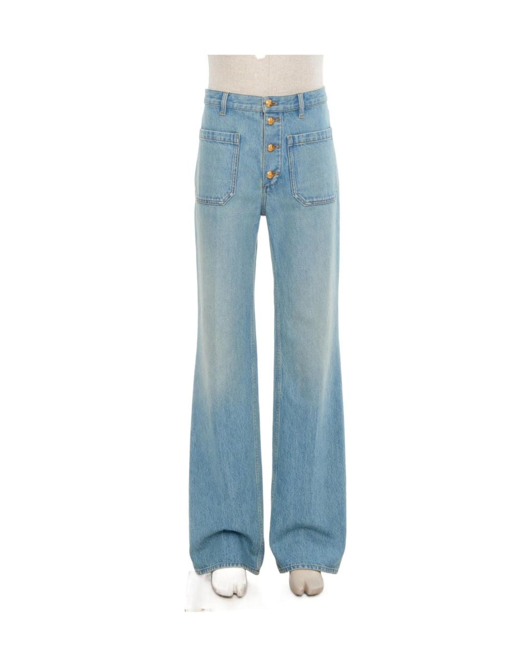 Valentino Blue Button Detailed Regular Fit Jeans for men