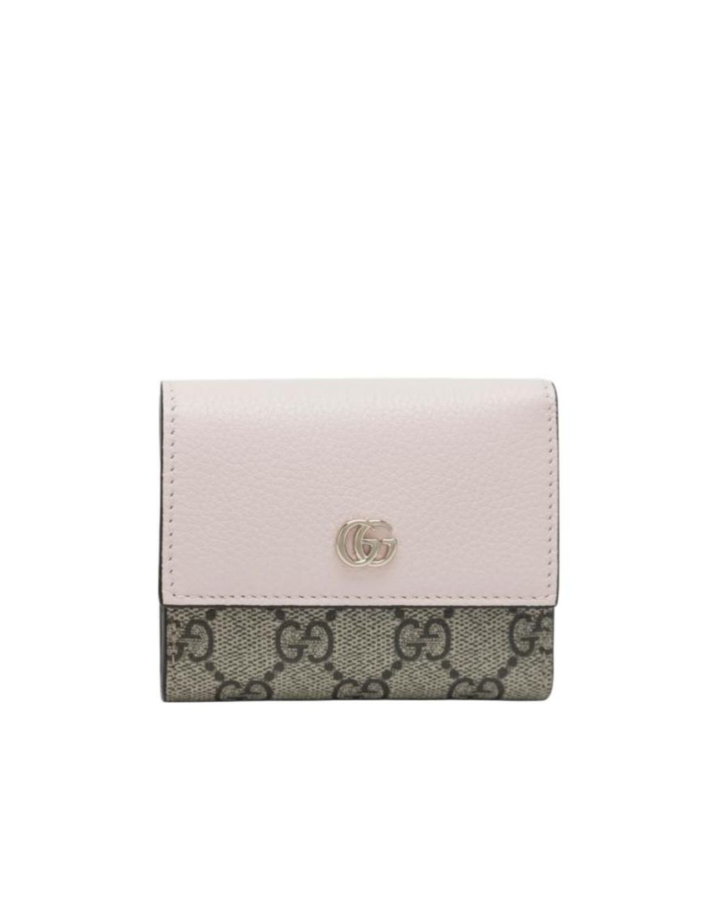 Gucci White Bi-Color Gg Marmont Mini Wallet