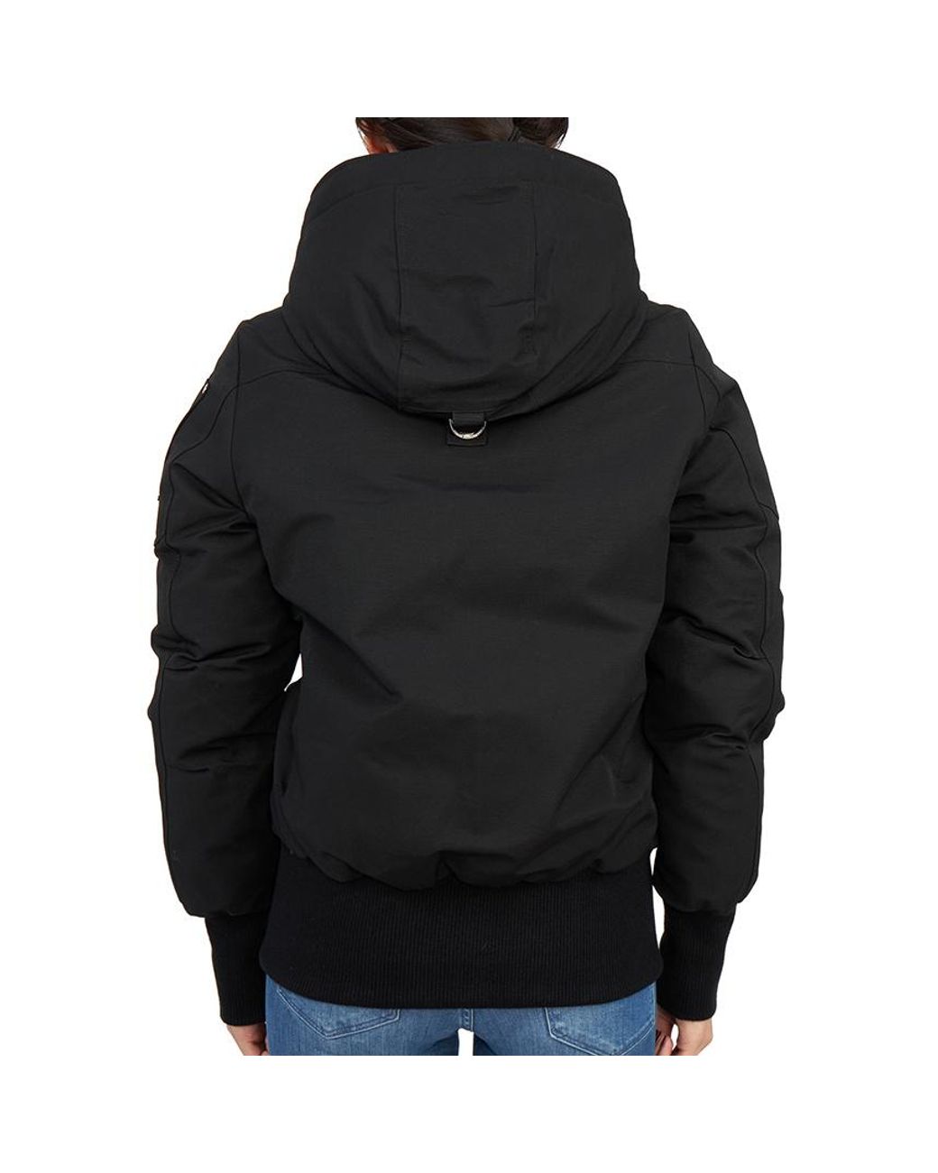 Moose Knuckles Black Zip-Up Hooded Jacket