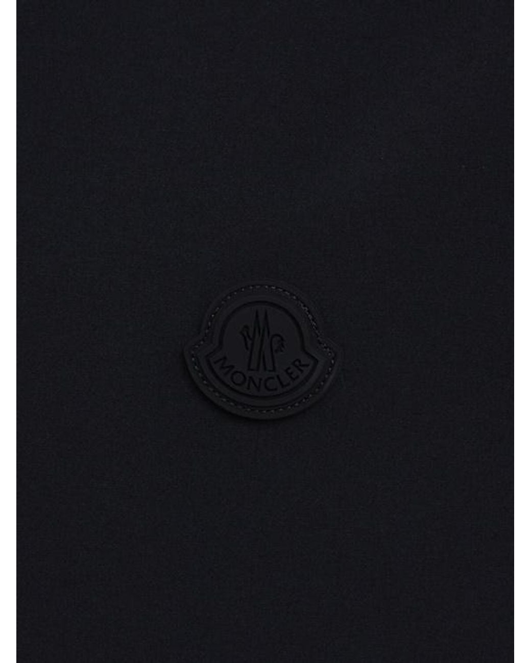 Moncler Black Logo Nylon/Half-Zip Shirt for men