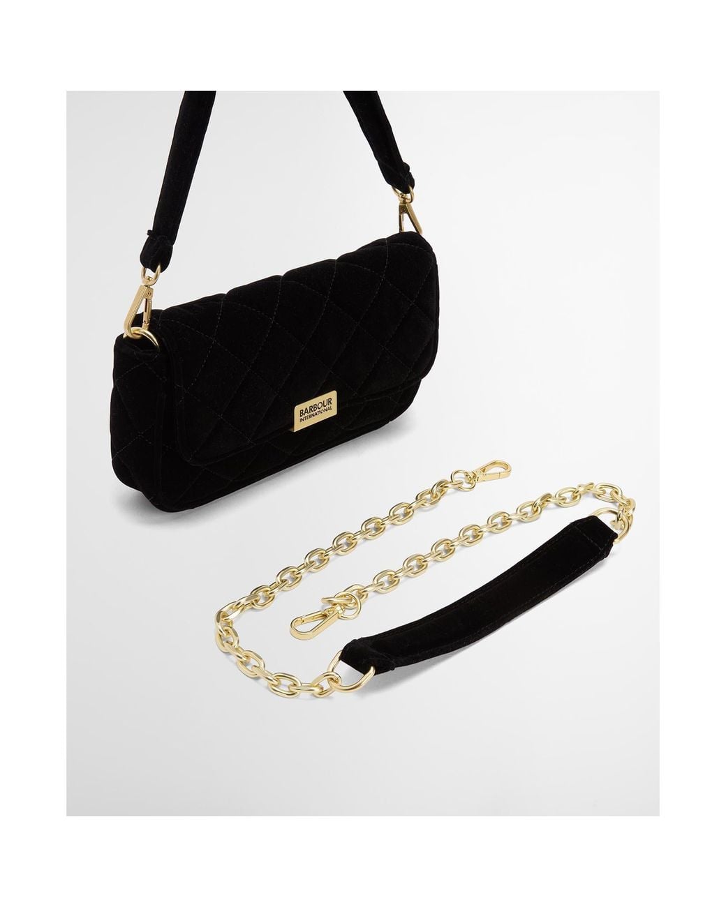 Barbour Black Soho Mini Quilted Crossbody Bag