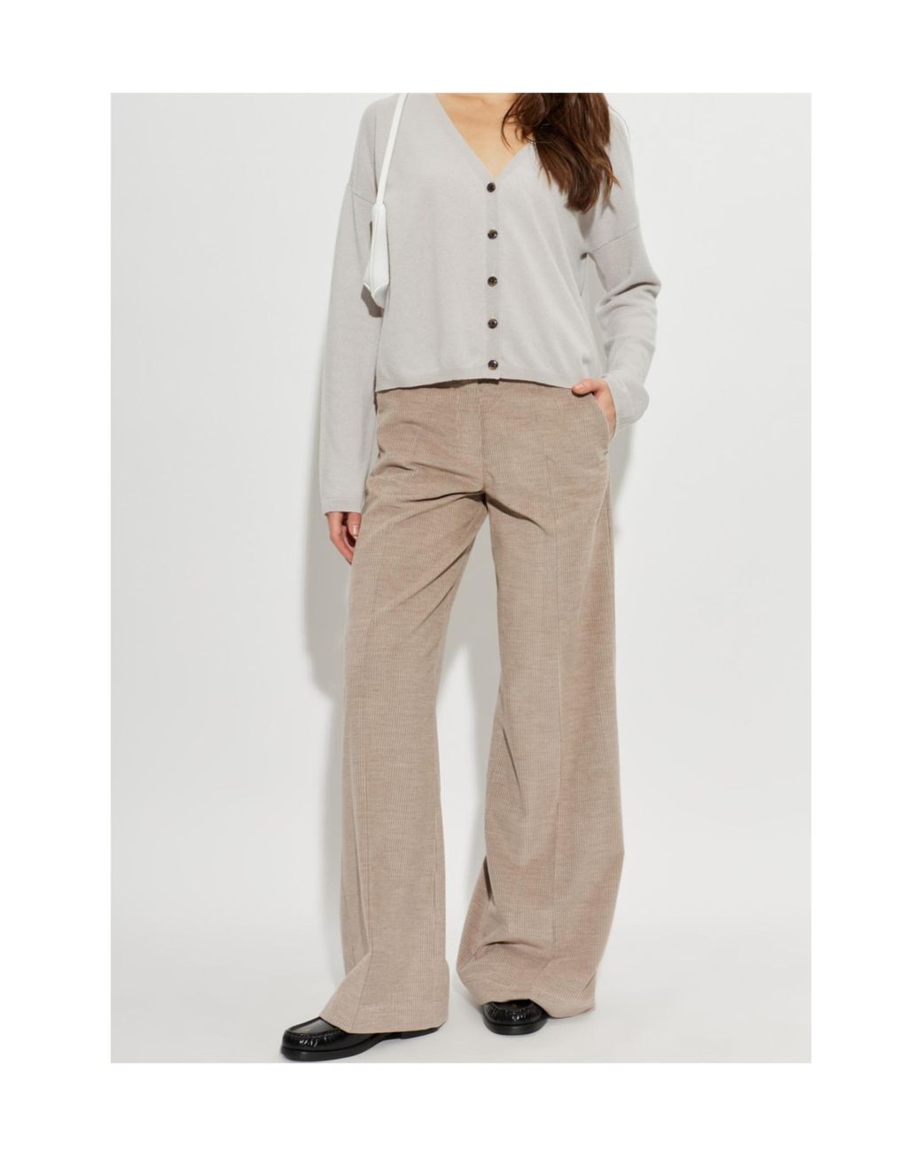 Lisa Yang Gray Abby V-Neck Cardigan
