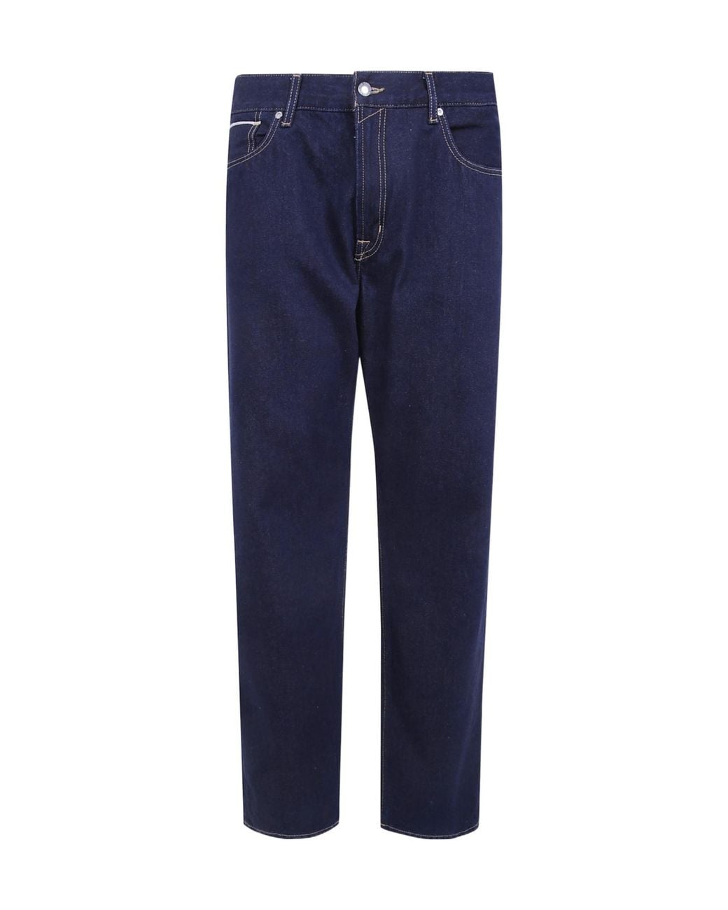 7 For All Mankind Blue Straight Fit Faded Jeans for men