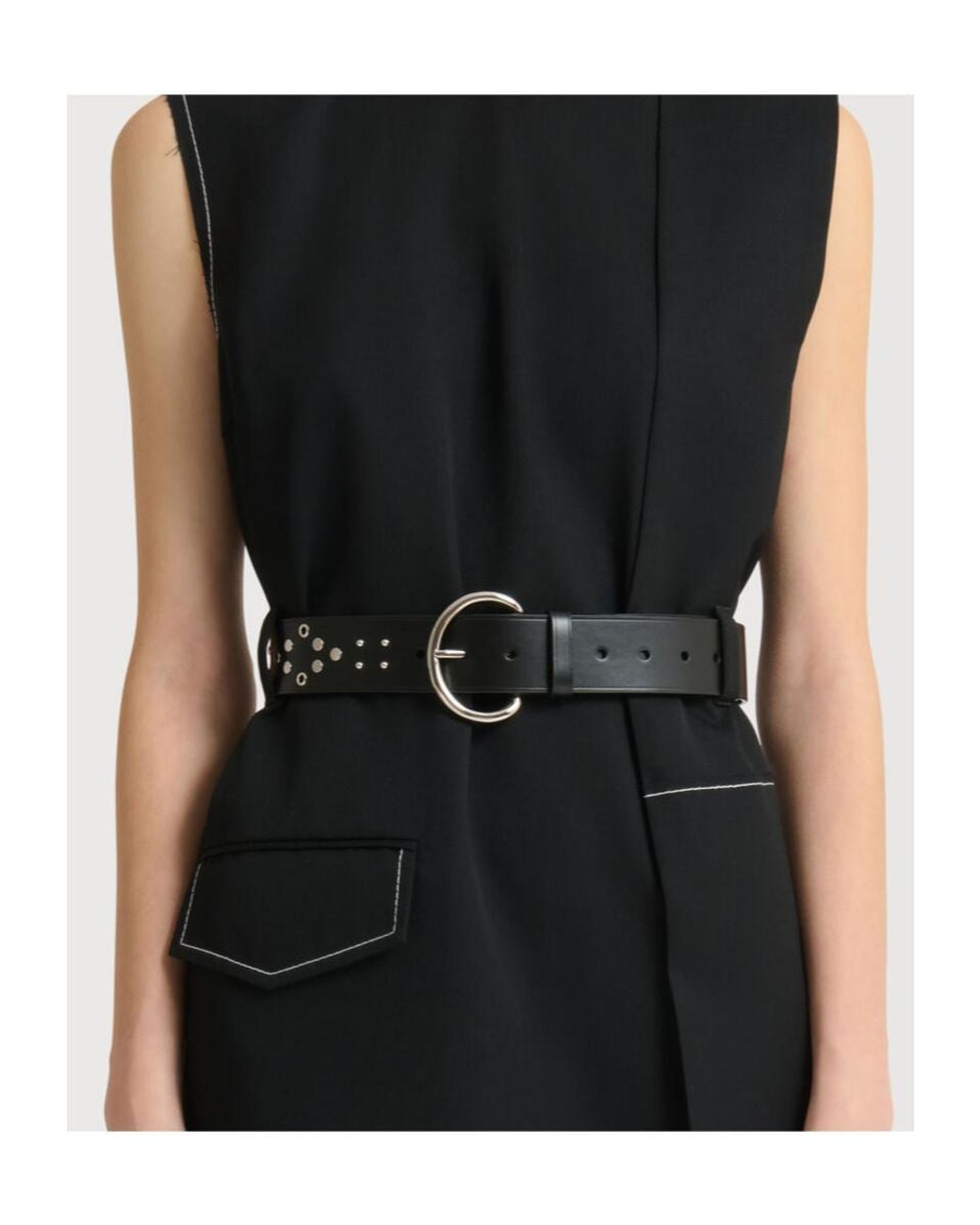 Marni White Studded Leather Belt