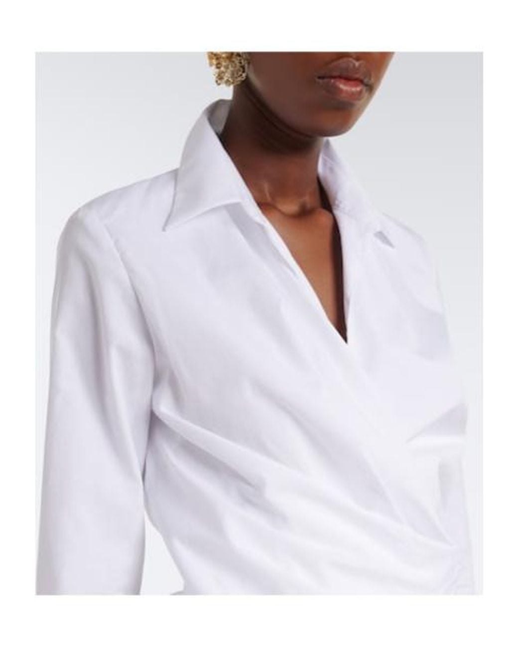 Dries Van Noten White Cotton Poplin Wrap Shirt