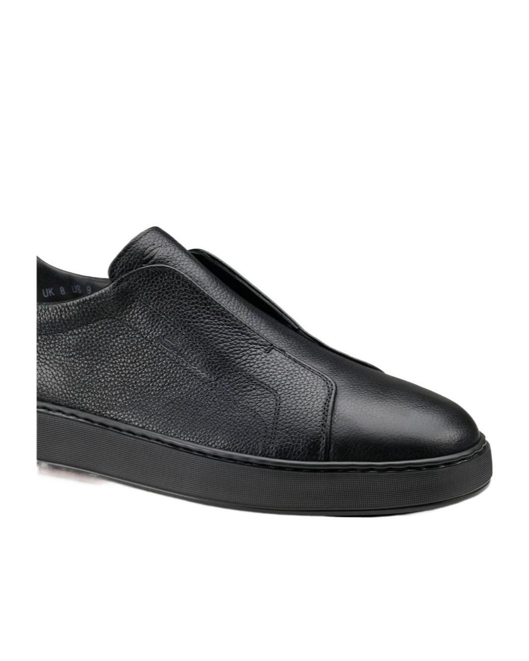 Santoni Black Victory Slip-On Sneakers for men