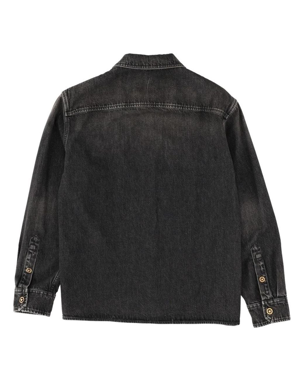 Versace Black Zip-Up Denim Jacket for men