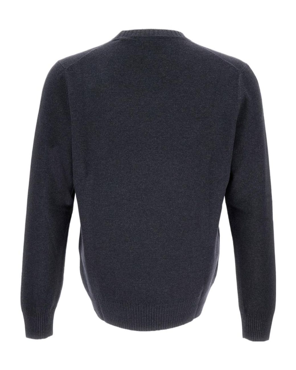Gran Sasso Blue Ribbed Details Vintage Crew Neck Jumper for men