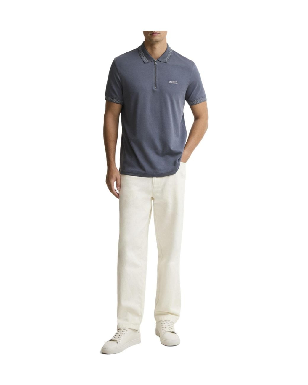 Barbour Blue Solid Color Polo Shirt for men