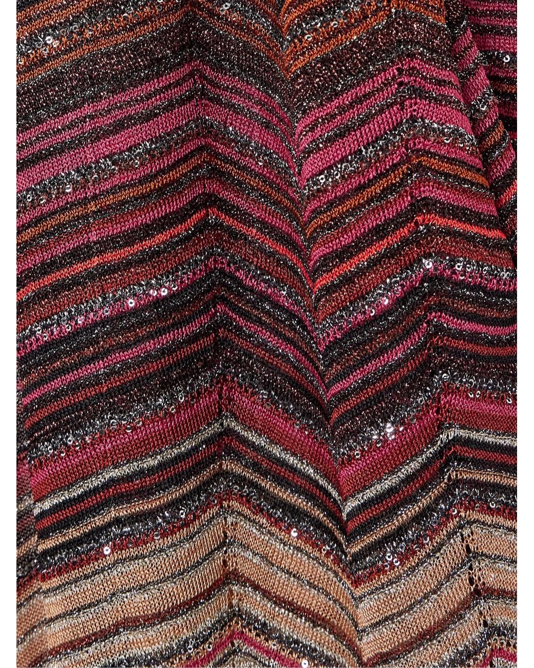 Missoni Red Mare Sequined Striped Metallic Crochet-Knit Cardigan