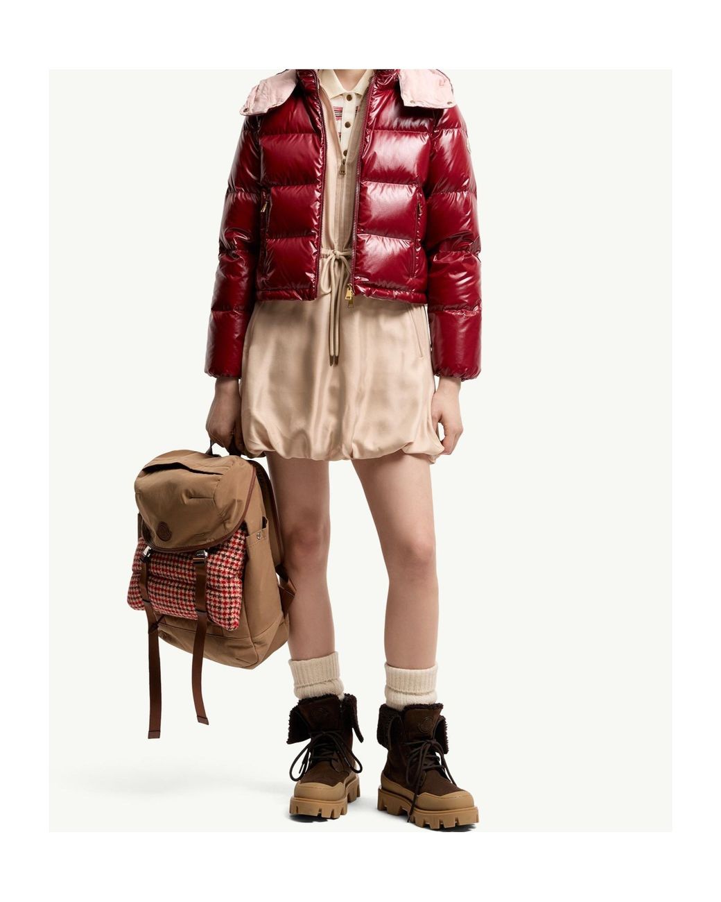 Moncler Red Niveole Short Down Jacket