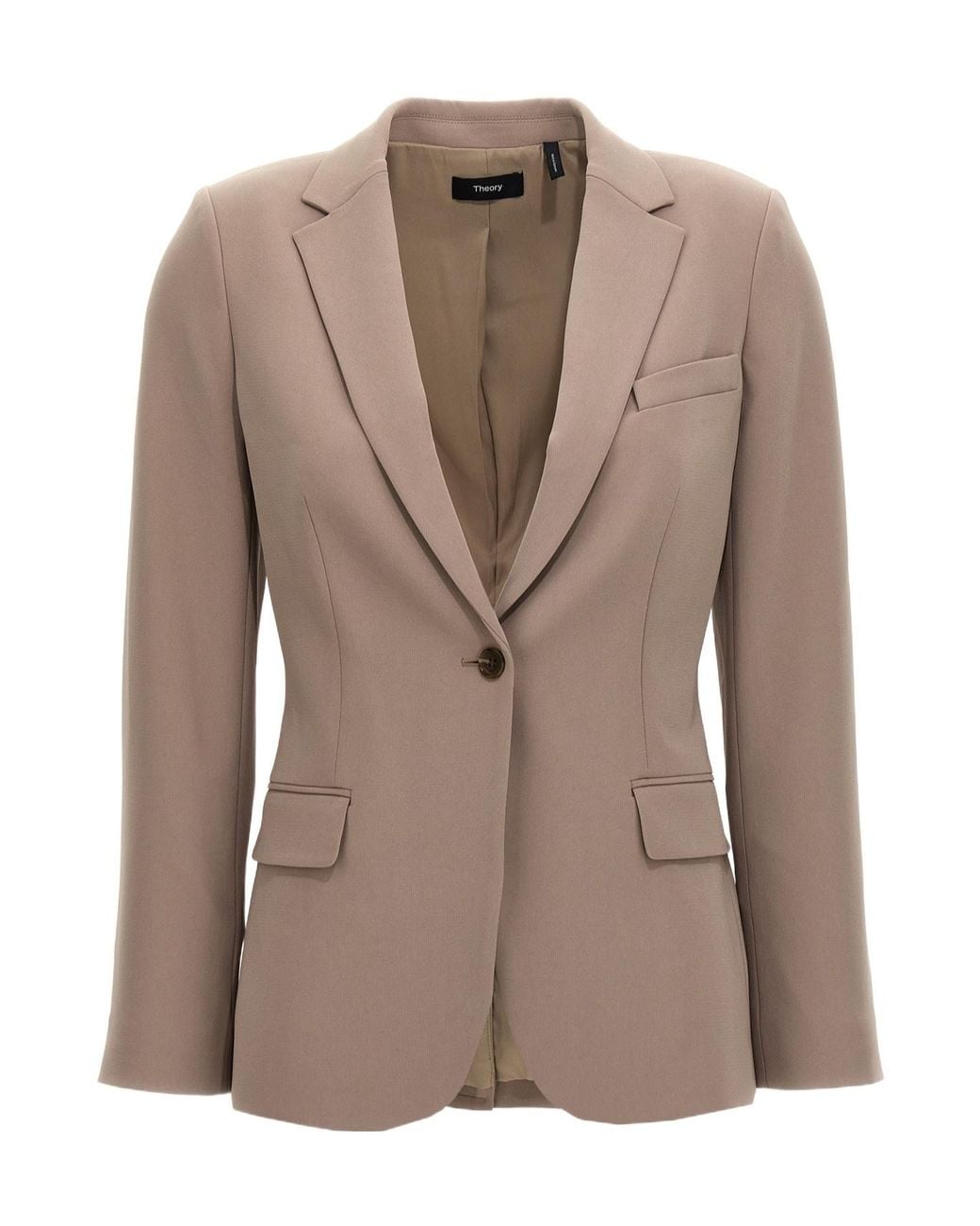 Theory Brown Admiral Crepe Staple Blazer
