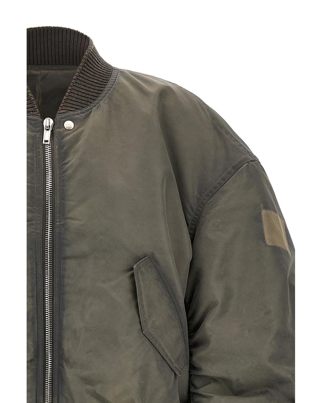 Rick Owens Multicolor Secchia Flight Cropped Ruched-Sleeve Bomber Jacket for men