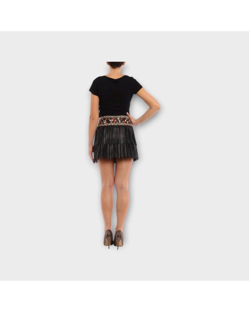 Valentino Black Fringed Skirt