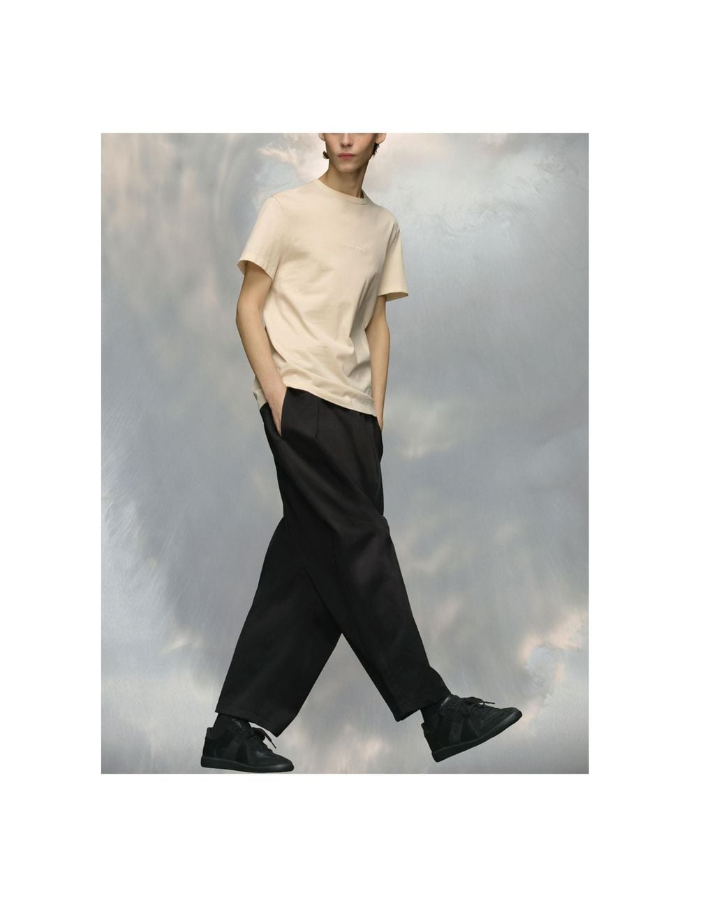 Maison Margiela White Logo Printed Crewneck T-Shirt for men
