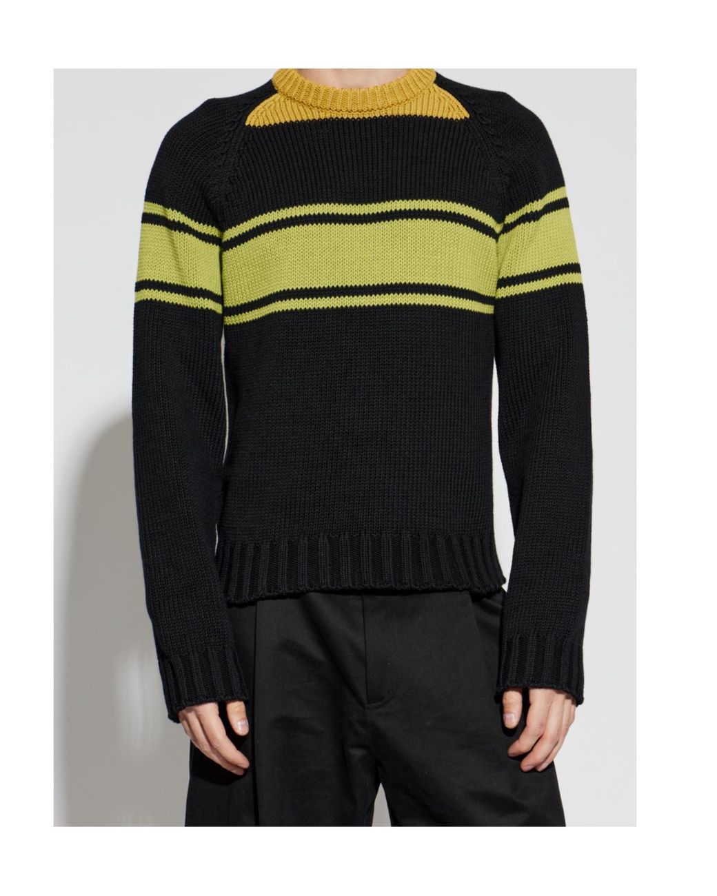Marni Black Logo Intarsia Slim Jumper for men