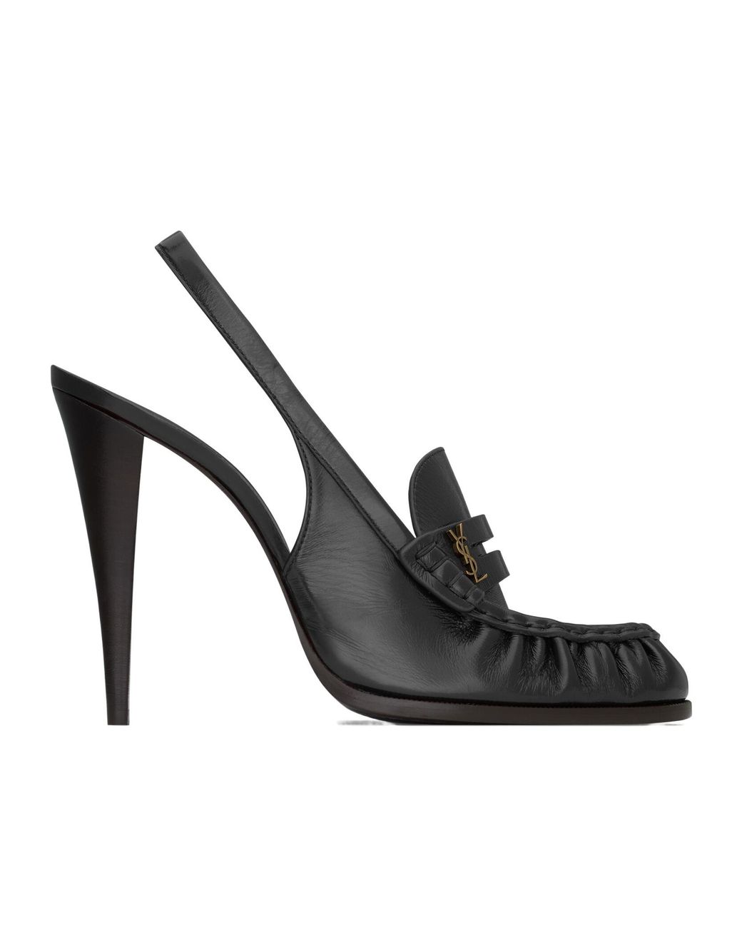 Saint Laurent Black Le Loafer Slingback Pumps