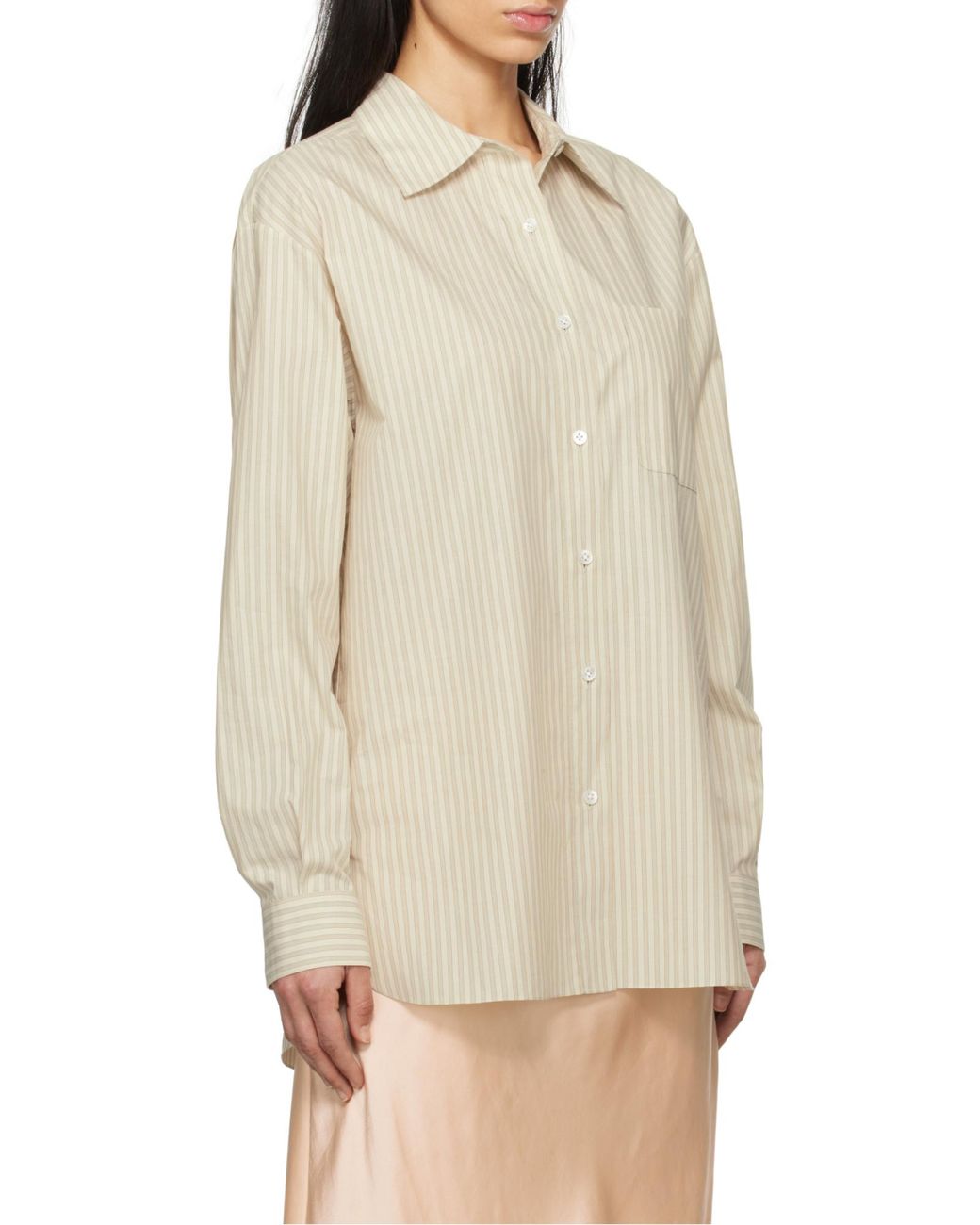 The Row Natural Nesson Striped Button-Up Shirt