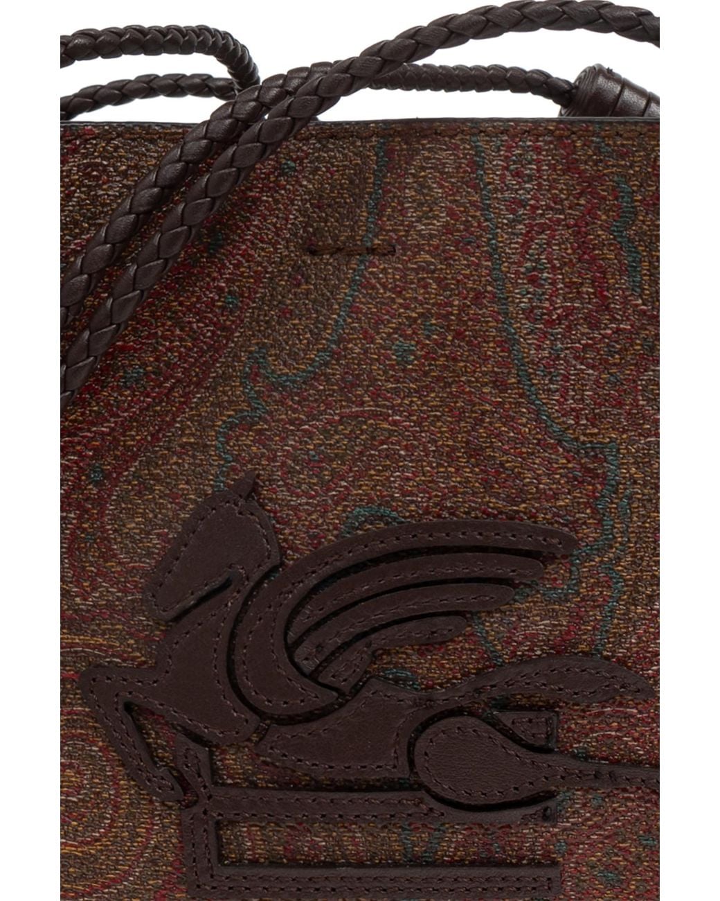 Etro Brown Paisley Libra Small Top Handle Bag